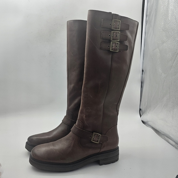 Lucky Brand Citere Knee-High Leather Boots Brown Women’s Size 9 - Picture 2 of 13